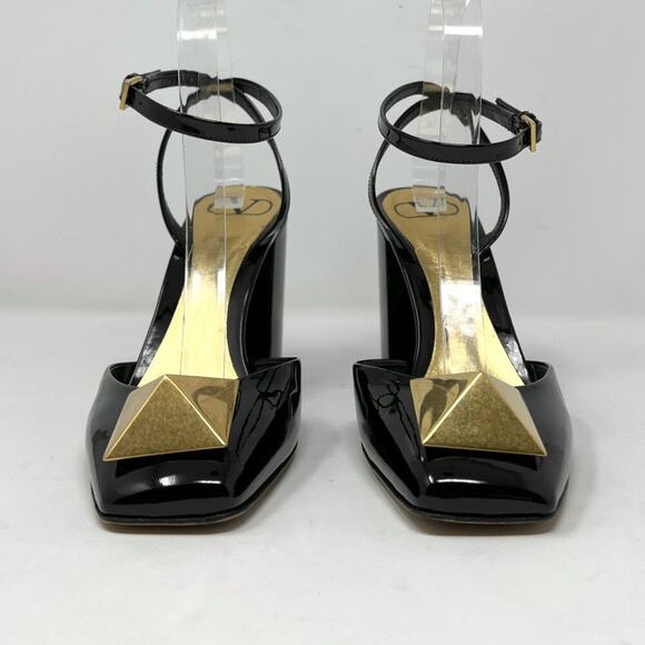Valentino Garavani One Stud Black Patent Leather Pumps Size 38 - Picture 4 of 10